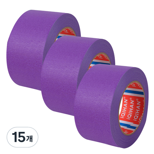 다다 칼라 마스킹 종이테이프 50mm x 15m, 퍼플, 15개
