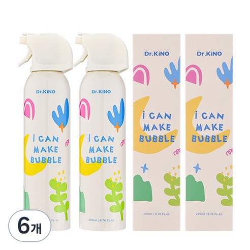 닥터키노 아동용 굿 버블 바디워시 클렌저 샴푸, 200ml, 6개