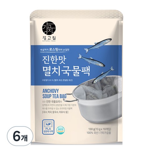 강고집 진한맛 멸치국물팩 10p, 130g, 6개