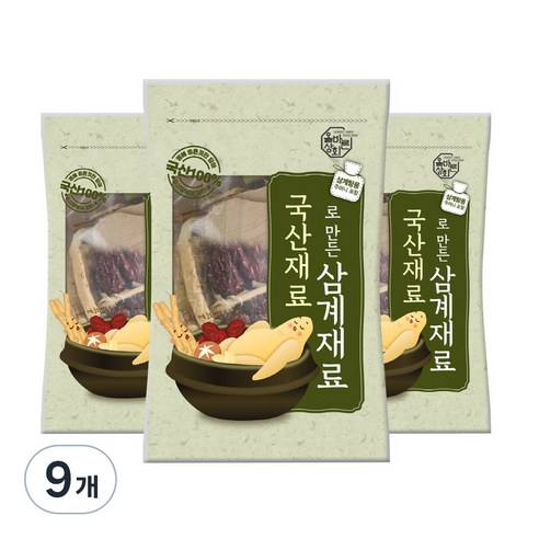 올바른상회 국산재료로 만든 삼계재료, 9개, 100g