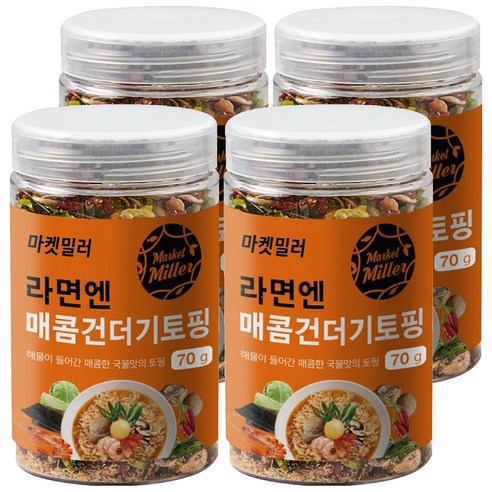 마켓밀러 라면엔 매콤 건더기 토핑, 70g, 4개