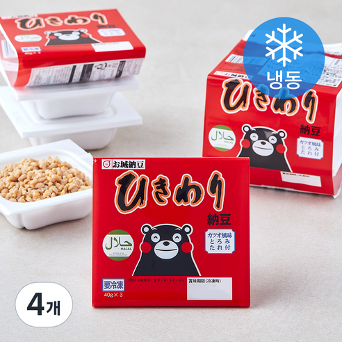 쿠마몬 히키와리 낫또 (냉동), 135g, 4개, 3개입