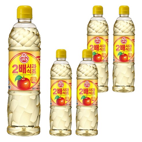 오뚜기 2배 사과식초, 900ml, 5개
