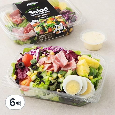 All바른농장 에그 베이컨 생과일 샐러드, 230g, 6팩
