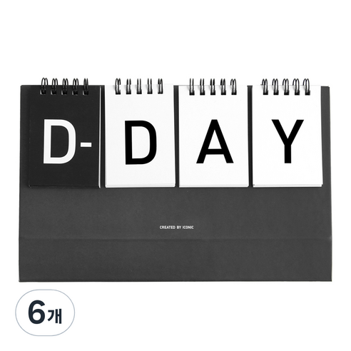 아이코닉 디데이 캘린더, BLACK, 6개