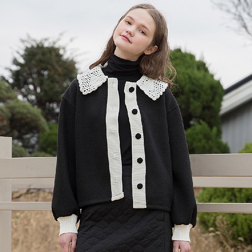 여성용 POINT BUTTON KNIT CARDIGAN