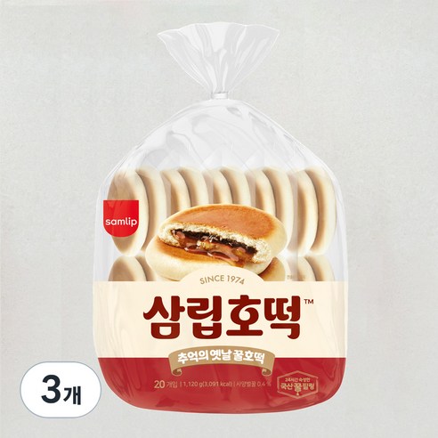 삼립 추억의 옛날 꿀호떡, 1.12kg, 3개