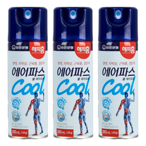 해피홈 에어파스 쿨 에어로솔 200ml, 1개입, 3개