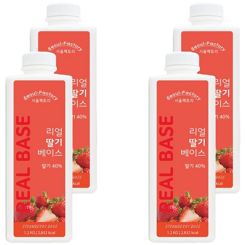 서울팩토리 리얼 딸기 베이스, 4개, 1.2kg