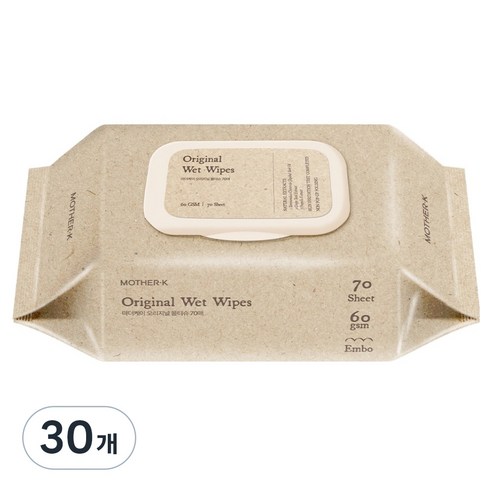마더케이 오리지널 물티슈 캡형, 60g, 70매, 30개