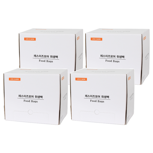 레스이즈모어 대용량 위생백 중 25cm x 35cm, 중(M), 1000개, 4개