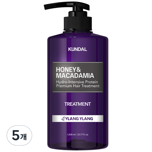 쿤달 허니 앤 마카다미아 헤어 트리트먼트 일랑일랑향, 1058ml, 5개