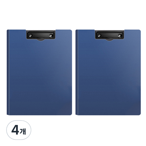 동아피엠에스 심플 커버 클립보드 A4 31.5 x 24 cm, 네이비, 4개