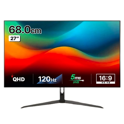 주연테크 QHD IPS 120Hz Type C 65W HDR 4면 슬림베젤 모니터, 68cm, Q27C65-120(일반)