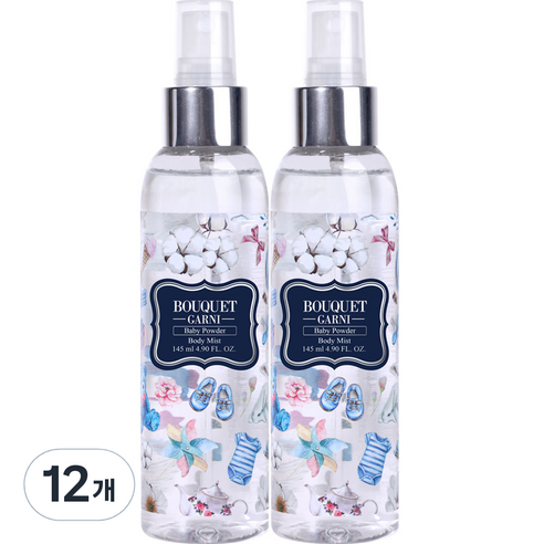 부케가르니 바디미스트 베이비파우더향, 145ml, 12개