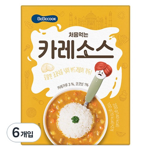 베베쿡 처음먹는 카레소스, 100g, 6개입