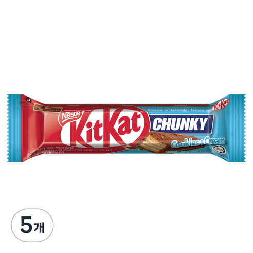 KitKat 청키 초콜릿 쿠키앤크림향, 38g, 5개