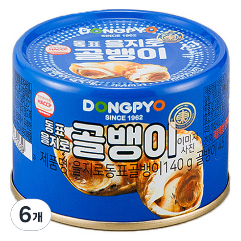 동표을지로 골뱅이 통조림, 140g, 6개