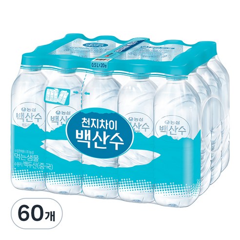 백산수 무라벨 생수, 500ml, 60개 
생수/음료