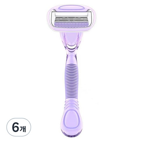 어리플 여성용 안전캡 전신 면도기 퍼플, 1개입, 6개
