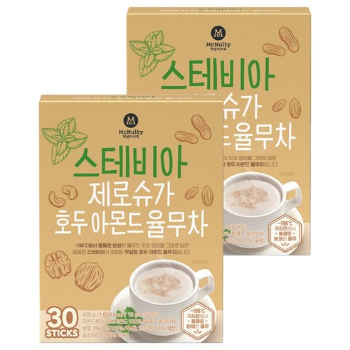 맥널티커피 스테비아 제로슈가 호두 아몬드 율무차, 2개, 30개입, 15g