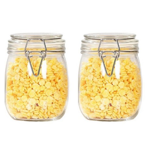 모노하임 다용도 밀폐 유리병 보관용기, 750ml, 2개