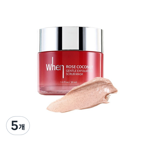 웬 로즈 코코넛 젠틀 익스폴리에이팅 스크럽 마스크, 30ml, 5개