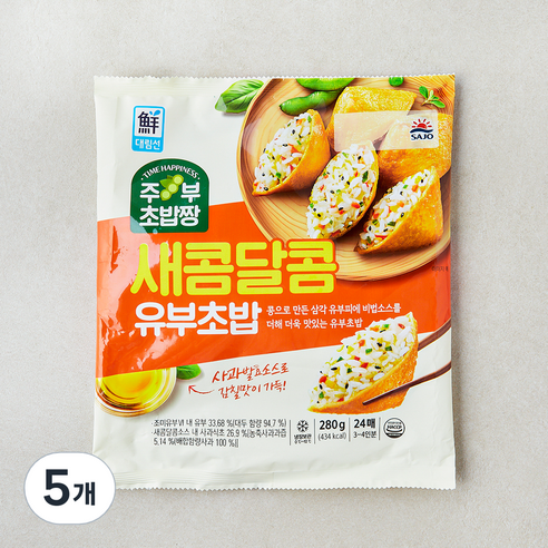 대림선 주부초밥짱 새콤달콤 유부초밥, 280g, 5개