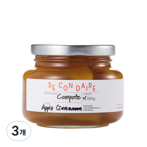 쎄콩데 애플시나몬 콩포트, 260g, 3개
