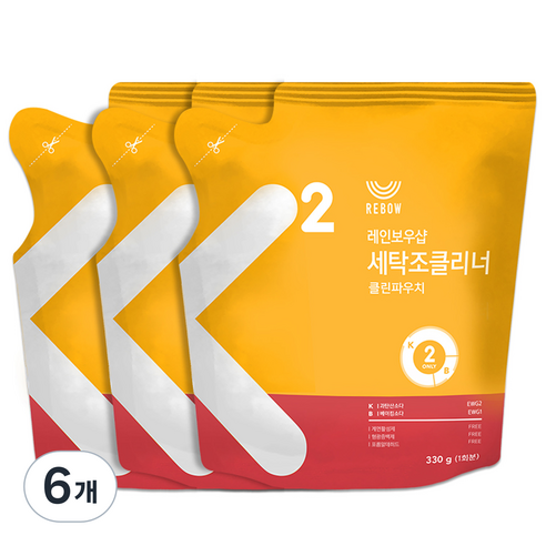 레인보우샵 세탁조클리너 클린파우치, 330g, 6개