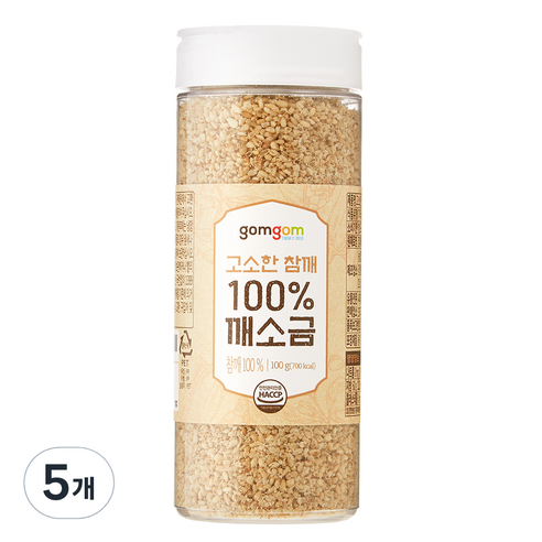 곰곰 고소한 참깨 100% 깨소금, 100g, 5개