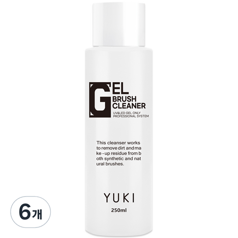 유키 젤네일 붓 세척클렌저 대용량 브러쉬 클리너 250ml, 6개, 혼합색상
