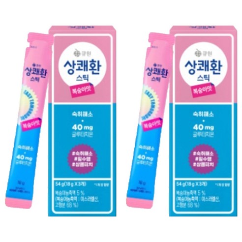 큐원 상쾌환 스틱 복숭아맛 3p, 54g, 2개