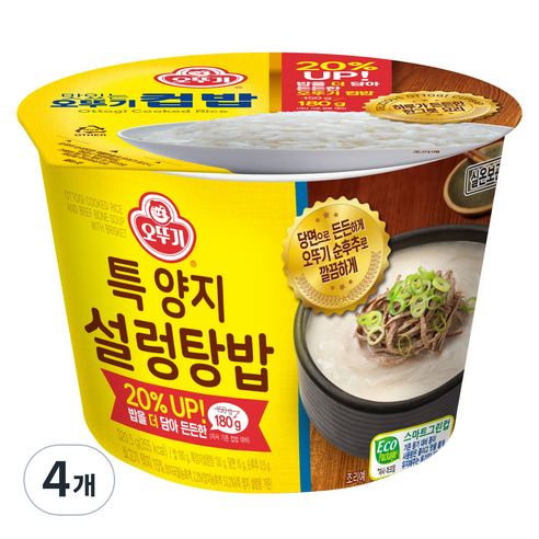 오뚜기 컵밥 특 양지 설렁탕밥, 4개, 320.5g