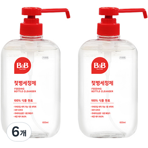 비앤비 젖병세정제 액상형, 600ml, 6개