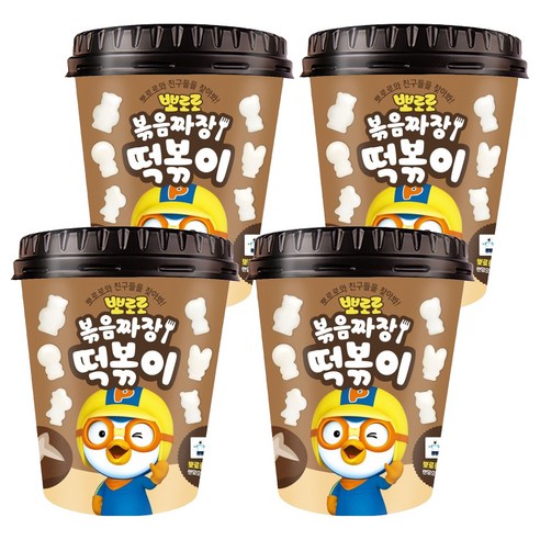 어니스트에프엔비 뽀로로 볶음 짜장 떡볶이, 110g, 4개