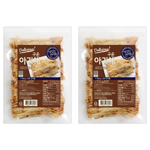 해맑은푸드 구운 아귀채, 200g, 2개