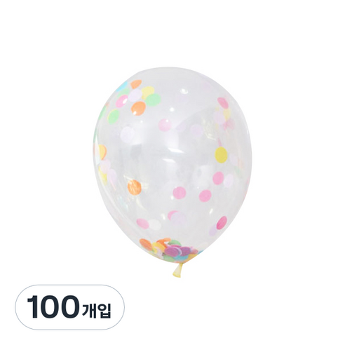 파티팡 컨페티벌룬 30cm, 레인보우, 100개입
