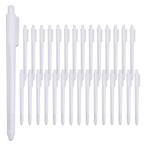 문구담 볼펜 60p, 화이트, 1세트