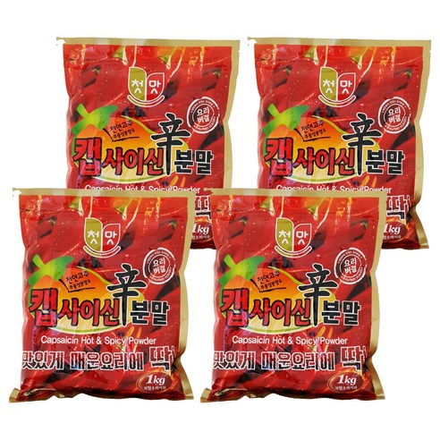 첫맛 캡사이신 분말, 4개, 1kg