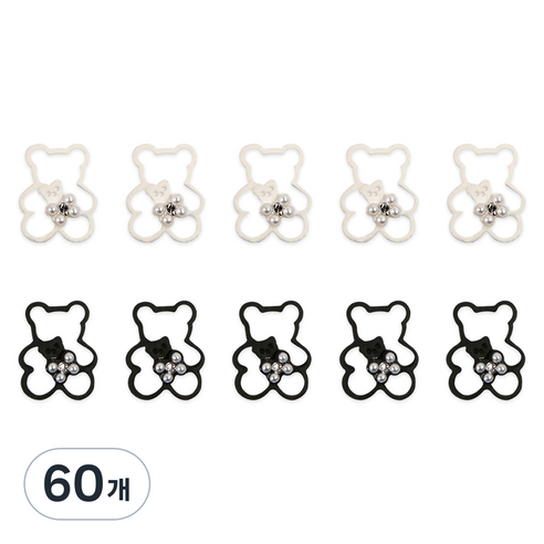 젤로젤로 네일 파츠, 60개, JCP-09 곰돌이 혼합