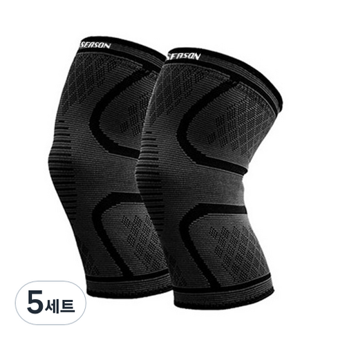 포시즌 타이트 무릎 보호대 블랙 2p, 5세트