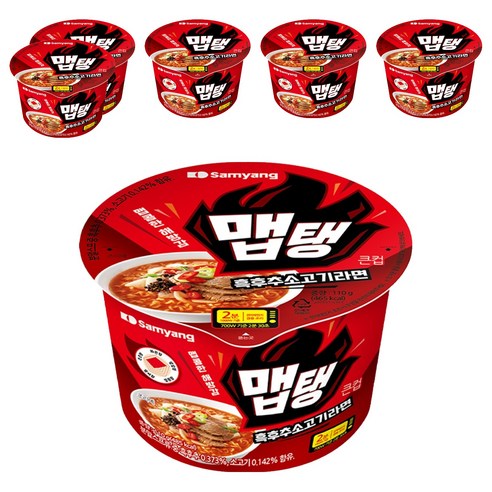 맵탱 큰컵 흑후추 소고기라면 110g, 6개