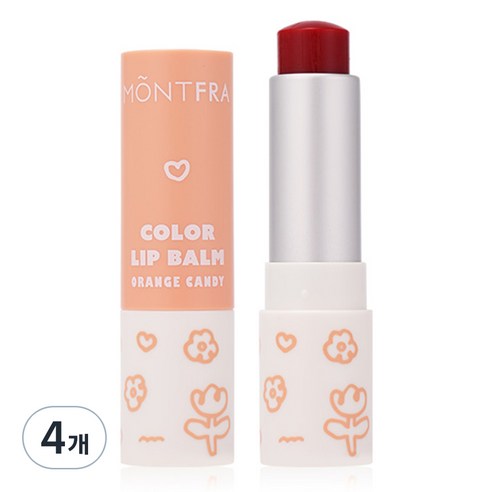 몽프라 컬러 립밤, 4g, 4개