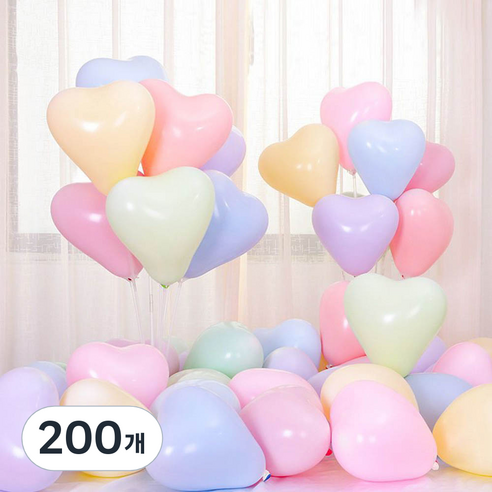 마카롱 하트 풍선, 랜덤발송, 200개