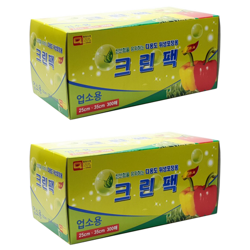 해피크린 업소용 크린팩 25 x 35 cm, 2개