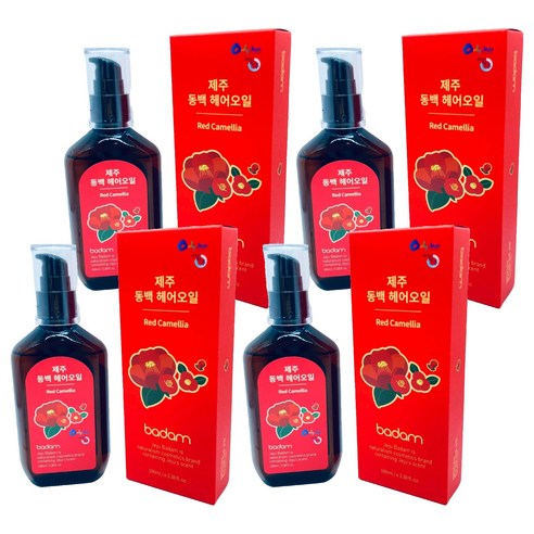 자주 동백 헤어오일, 4개, 100ml