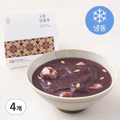 담꽃 고운 단팥죽 (냉동), 250g, 4개