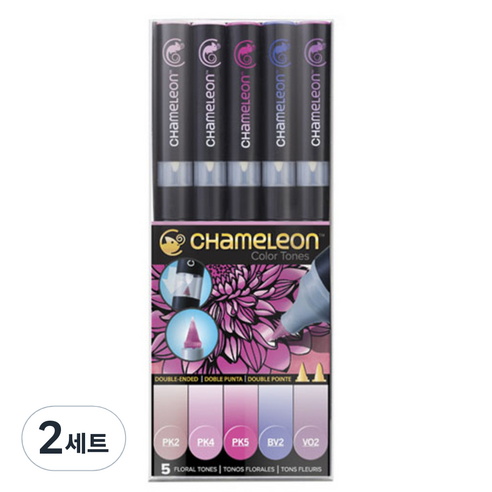 카멜레온 그라데이션 마커 플로랄톤 세트 CT0512, 5색, 2세트