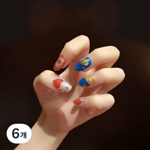 이코 네일스티커 QB342, 카드라이프, 6개
